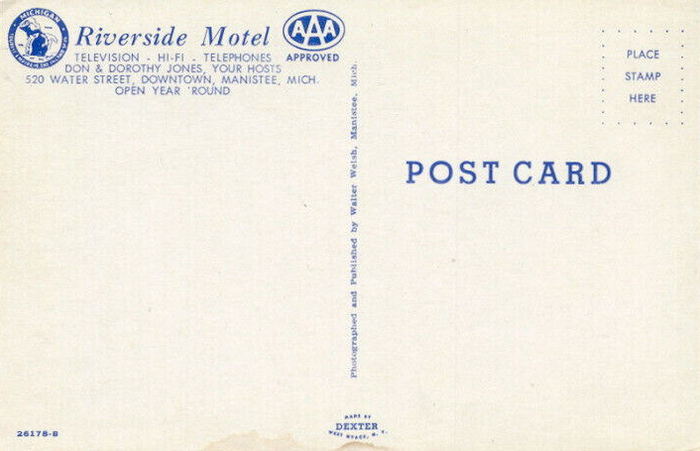 Riverside Motel & Marina (Riverside Motel) - Vintage Postcard